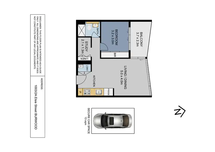 Floorplan of Homely apartment listing, 1003/2A Elsie Street, Burwood NSW 2134