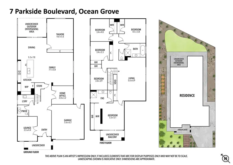 Floorplan of Homely house listing, 7 Parkside Boulevard, Ocean Grove VIC 3226