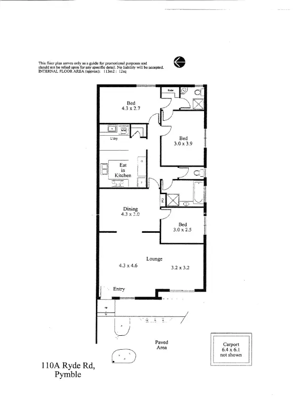 Floorplan of Homely house listing, 110a Ryde Rd, Pymble NSW 2073