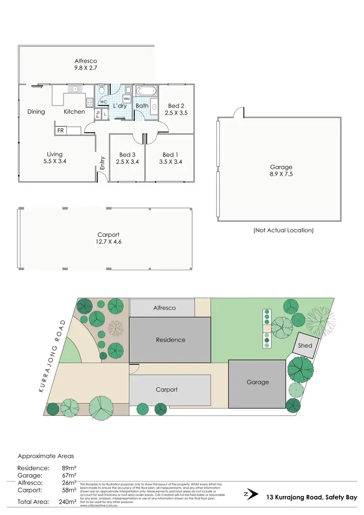 Floorplan of Homely house listing, 13 Kurrajong Road, Safety Bay WA 6169