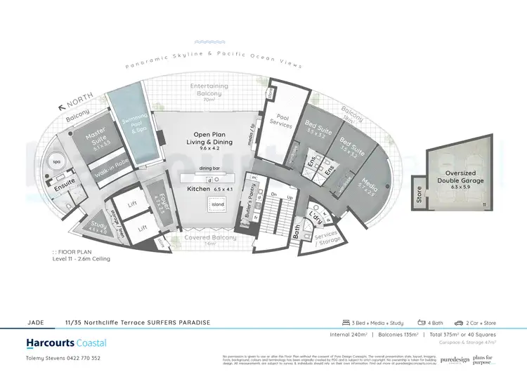 Floorplan of Homely apartment listing, 11/35 Northcliffe Terrace, Surfers Paradise QLD 4217