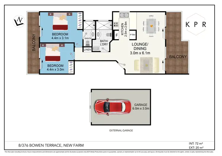 Floorplan of Homely apartment listing, 8/376 Bowen Terrace, New Farm QLD 4005