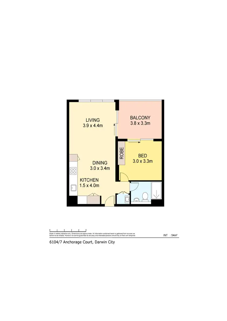 Floorplan of Homely unit listing, 6104/7 Anchorage Court, Darwin City NT 800