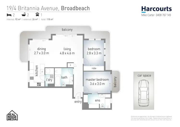 Floorplan of Homely unit listing, 19/4-6 Britannia Avenue, Broadbeach QLD 4218