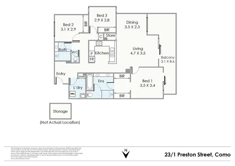 Floorplan of Homely apartment listing, 23/1 Preston Street, Como WA 6152