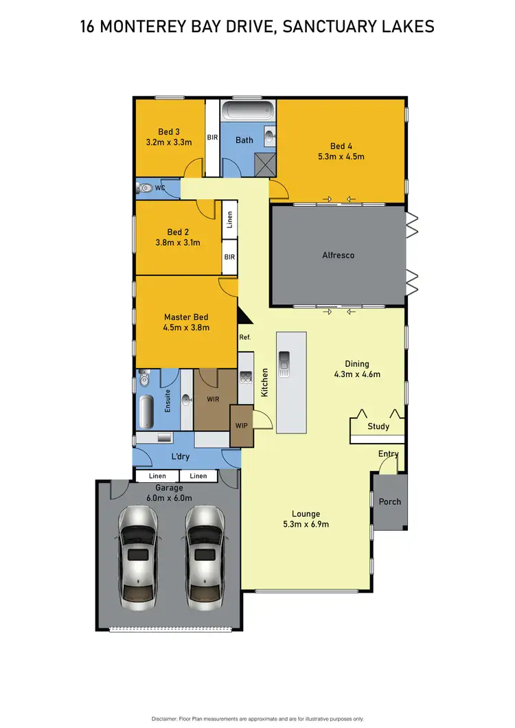 Floorplan of Homely house listing, 16 Monterey Bay Drive, Sanctuary Lakes VIC 3030