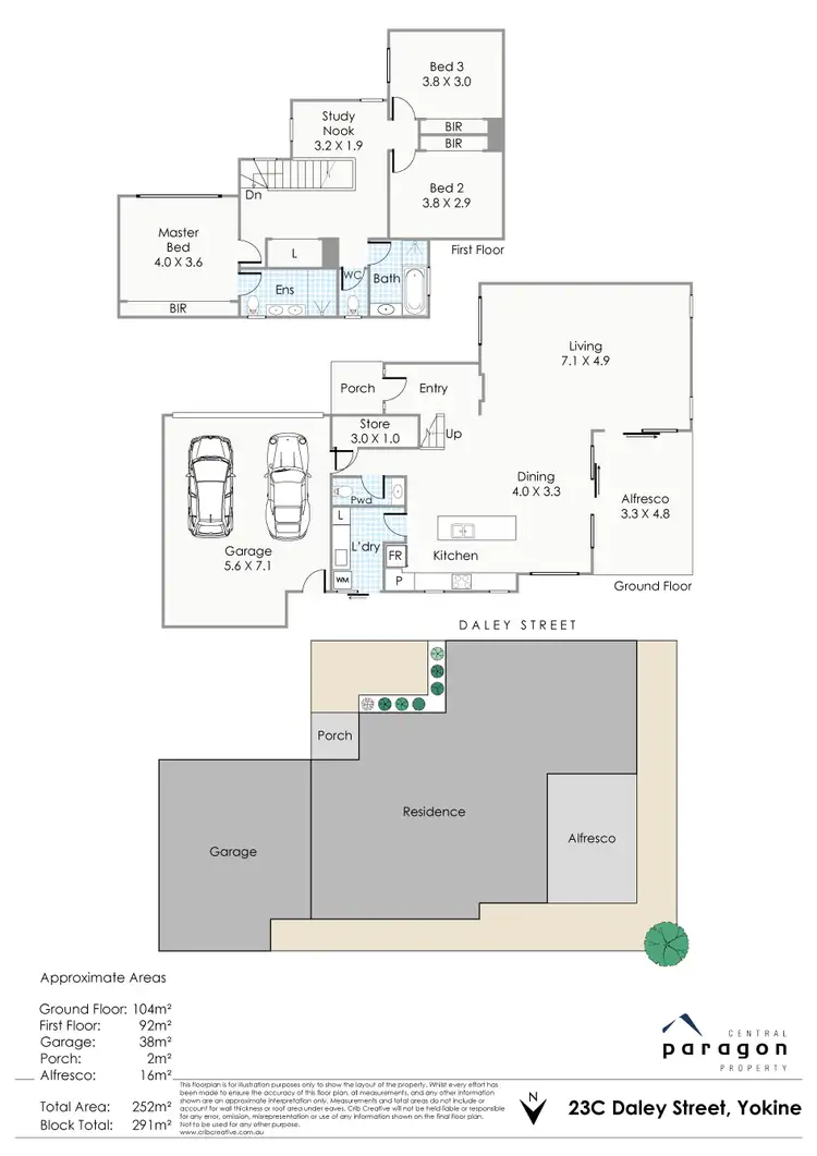 Floorplan of Homely townhouse listing, 23C Daley Street, Yokine WA 6060