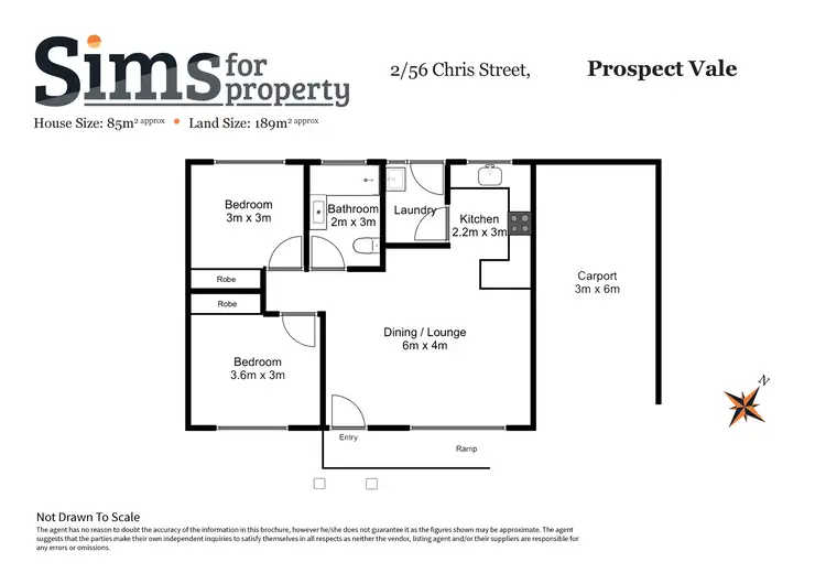 Floorplan of Homely unit listing, 2/56 Chris Street, Prospect Vale TAS 7250