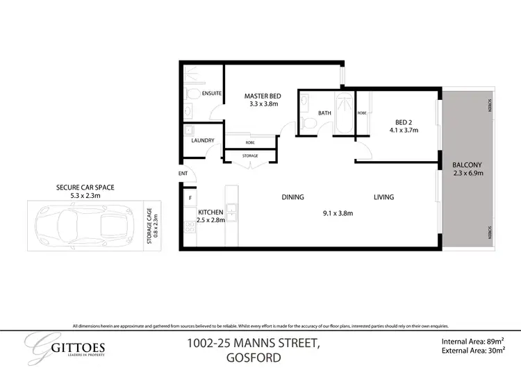 Floorplan of Homely apartment listing, 1002/25 Mann Street, Gosford NSW 2250