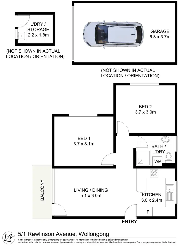 Floorplan of Homely unit listing, 5/1 Rawlinson Avenue, Wollongong NSW 2500