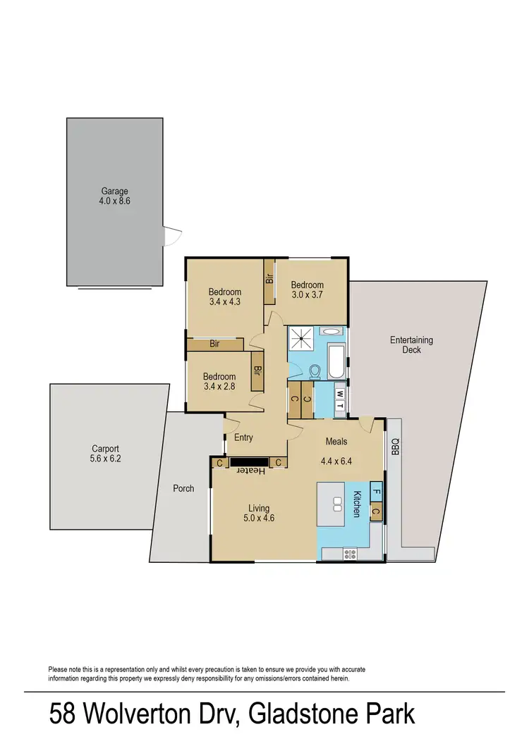 Floorplan of Homely house listing, 58 Wolverton Drive, Gladstone Park VIC 3043