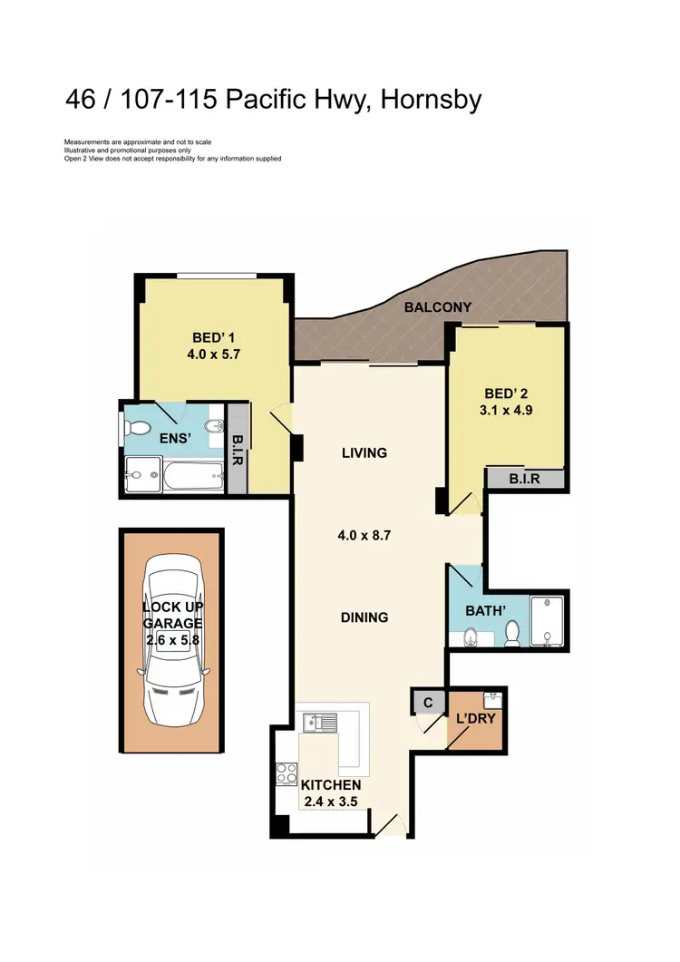 Floorplan of Homely unit listing, 46/107-115 Pacific Highway, Hornsby NSW 2077