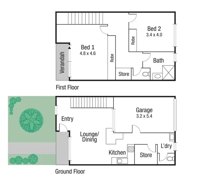 Floorplan of Homely unit listing, 1/61 Camp Street, Mundingburra QLD 4812