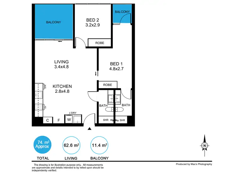 Floorplan of Homely apartment listing, S1209/180 Franklin street, Adelaide SA 5000