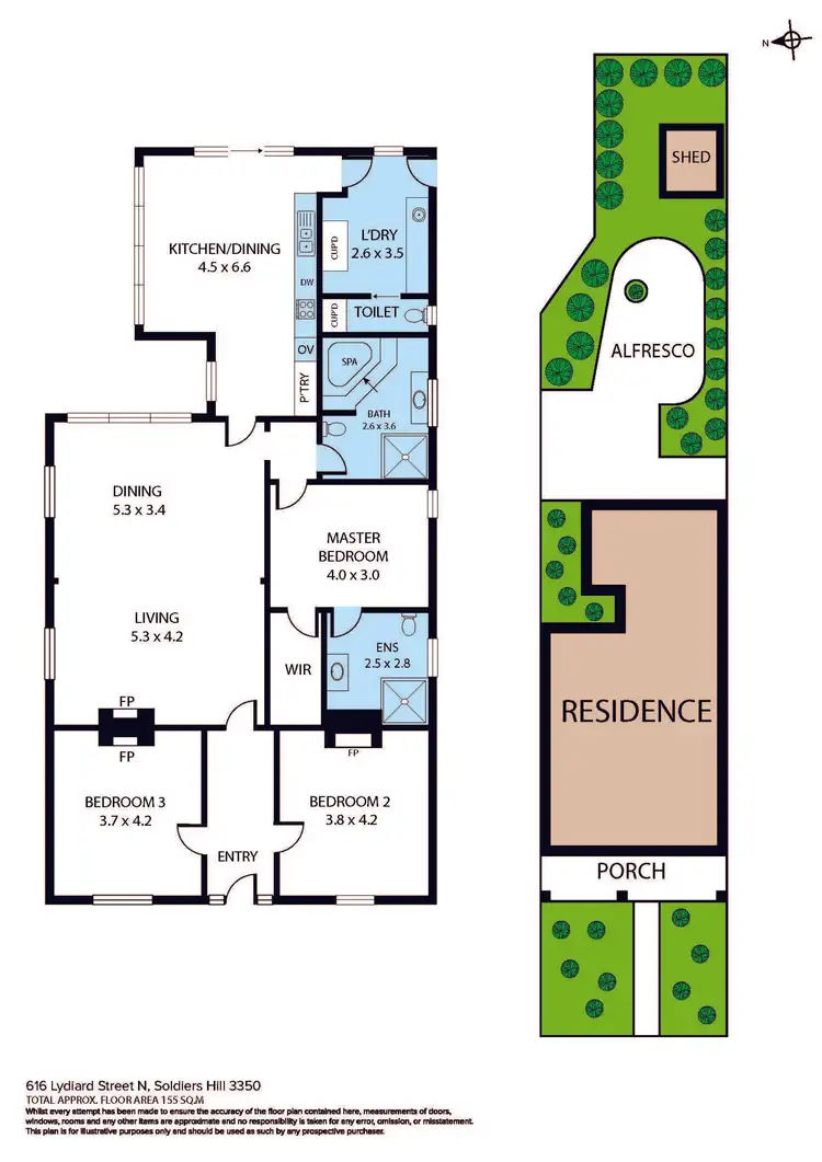 Floorplan of Homely house listing, 616 Lydiard Street North, Soldiers Hill VIC 3350