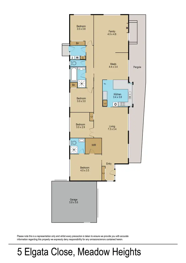 Floorplan of Homely unit listing, 1/5 Elgata Close, Meadow Heights VIC 3048