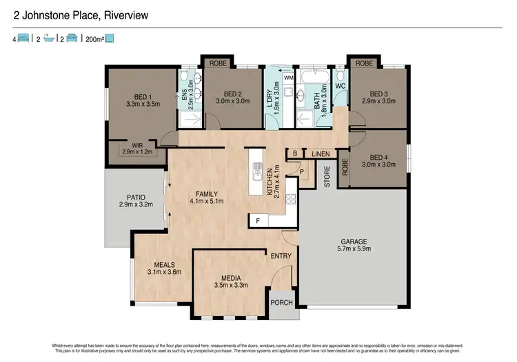 Floorplan of Homely house listing, 2 Johnstone Place, Riverview QLD 4303