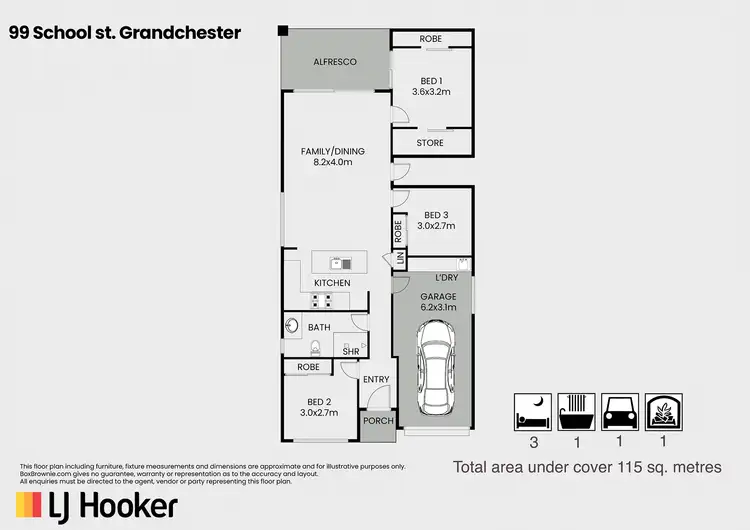 Floorplan of Homely house listing, 99 School Road, Grandchester QLD 4340