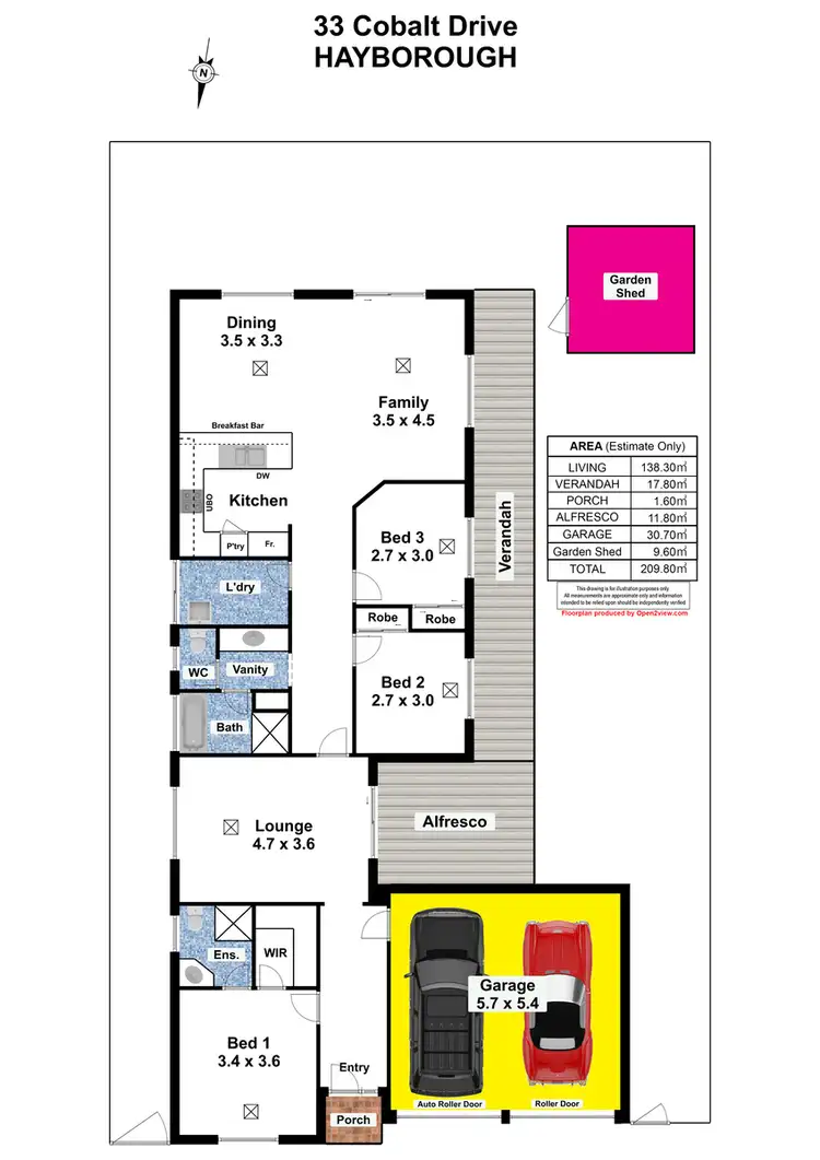 Floorplan of Homely house listing, 33 Cobalt Drive, Hayborough SA 5211