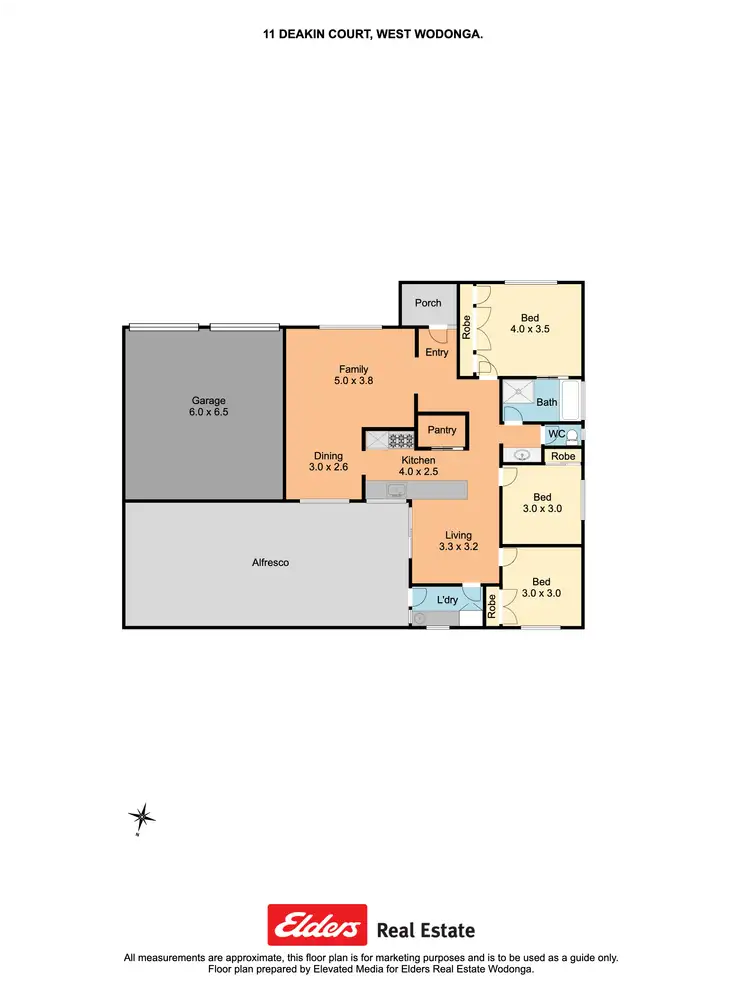 Floorplan of Homely house listing, 11 Deakin Court, Wodonga VIC 3690