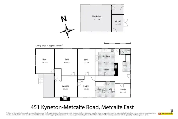 Floorplan of Homely house listing, 451 Kyneton Metcalfe Road, Metcalfe VIC 3448