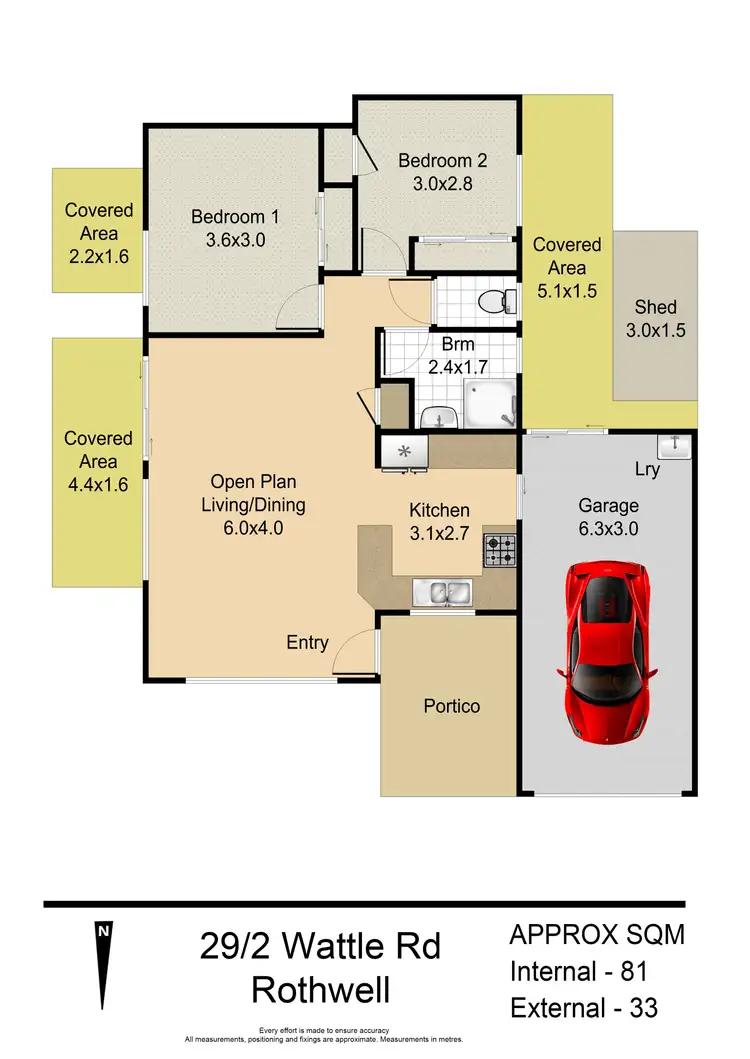 Floorplan of Homely villa listing, 29/2 Wattle Road, Rothwell QLD 4022
