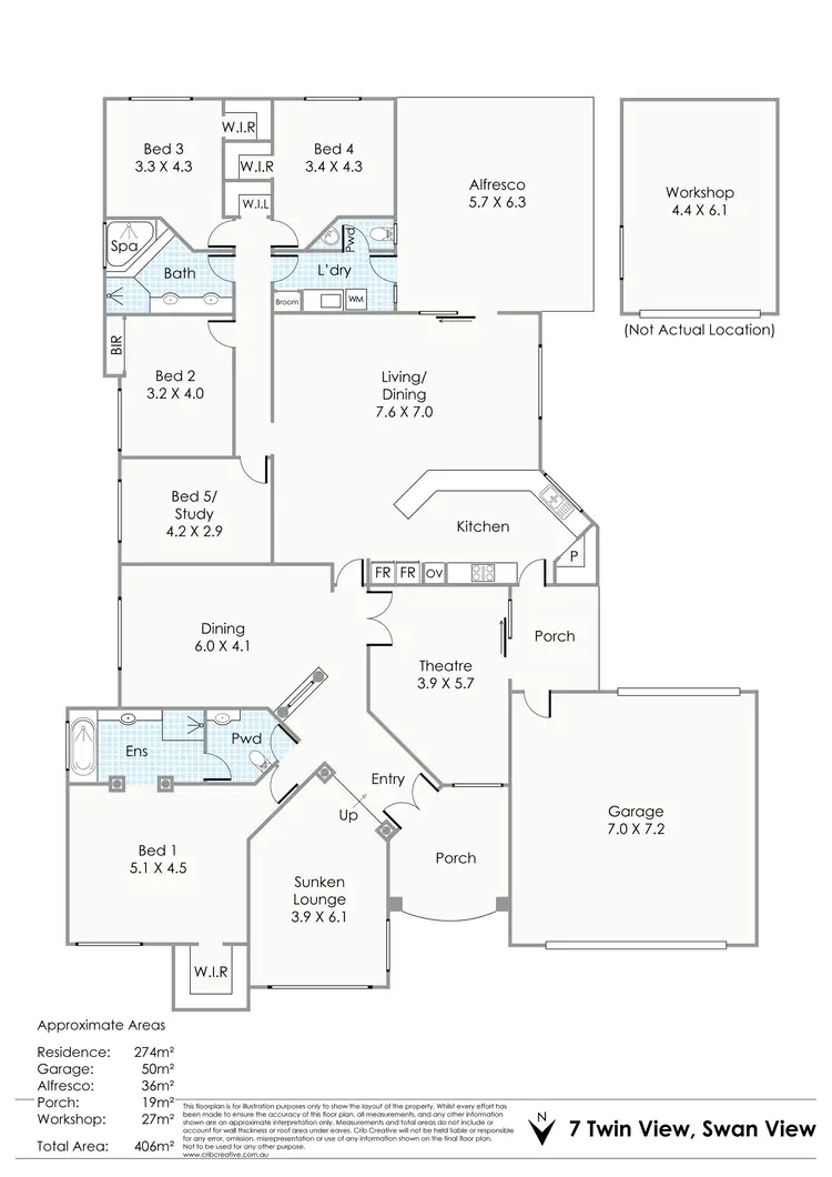 Floorplan of Homely house listing, 7 Twin View, Swan View WA 6056