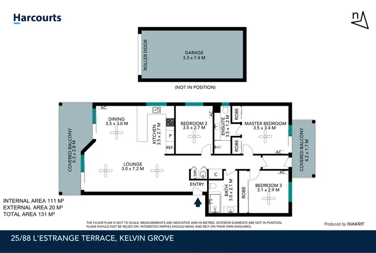 Floorplan of Homely apartment listing, 25/88 L'Estrange Terrace, Kelvin Grove QLD 4059