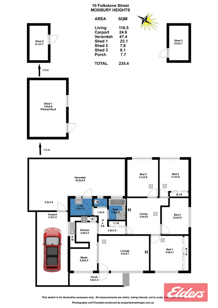 Floorplan of Homely house listing, 10 Folkstone Street, Modbury Heights SA 5092