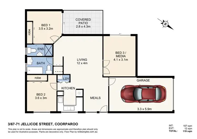 Floorplan of Homely apartment listing, 3/67-71 Jellicoe Street, Coorparoo QLD 4151