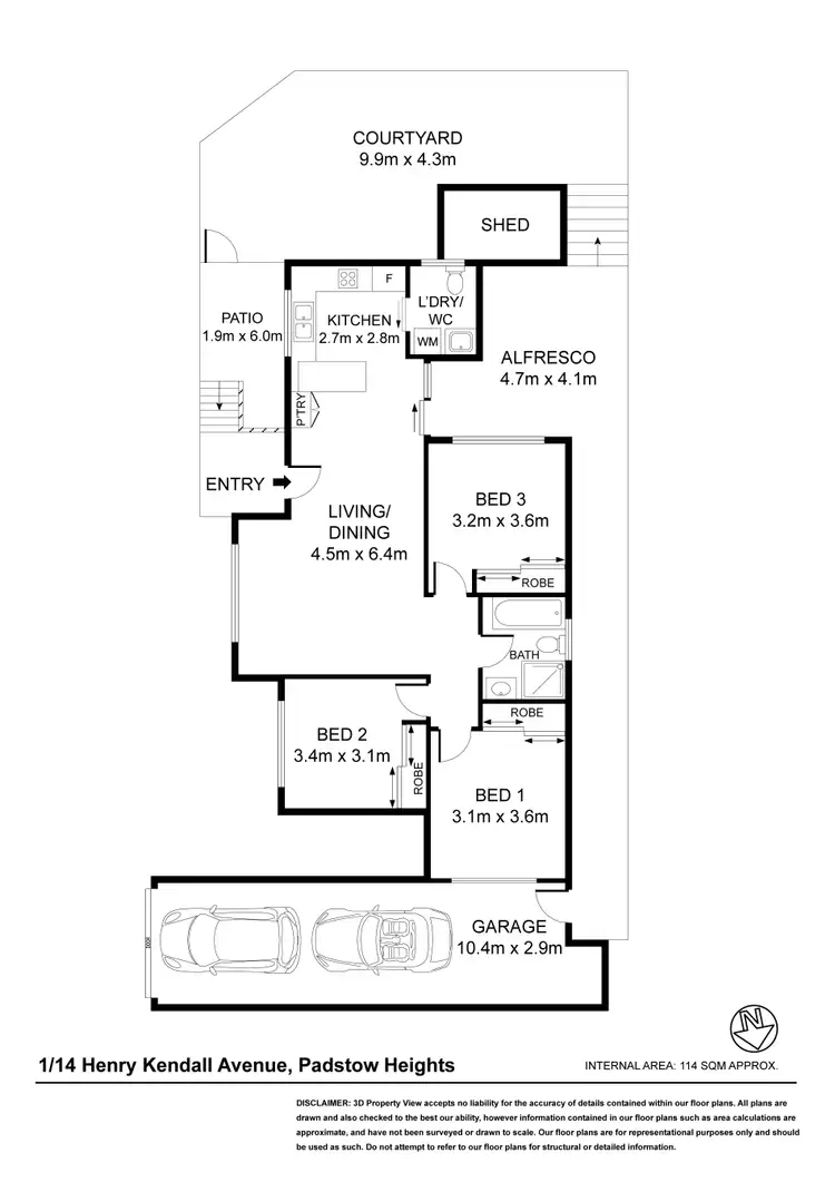 Floorplan of Homely villa listing, 1/14 Henry Kendall Avenue, Padstow Heights NSW 2211