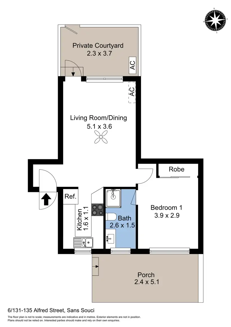 Floorplan of Homely apartment listing, 6/131-135 Alfred Street, Sans Souci NSW 2219
