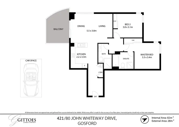 Floorplan of Homely apartment listing, 421/80 John Whiteway Drive, Gosford NSW 2250