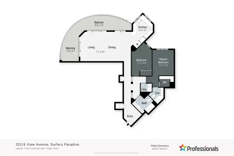 Floorplan of Homely unit listing, 252/6 View Avenue, Surfers Paradise QLD 4217
