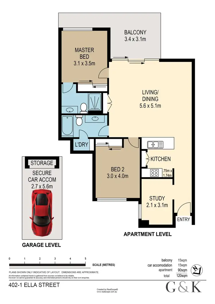 Floorplan of Homely apartment listing, 402/1 Ella Street, Newstead QLD 4006