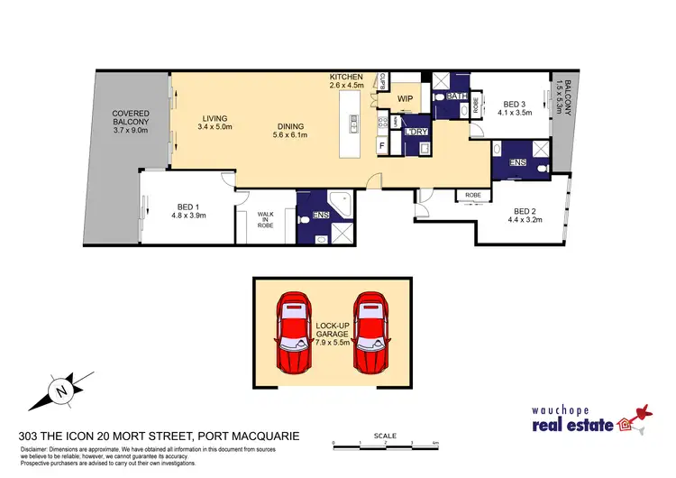 Floorplan of Homely apartment listing, 303/20-22 Mort Street, Port Macquarie NSW 2444