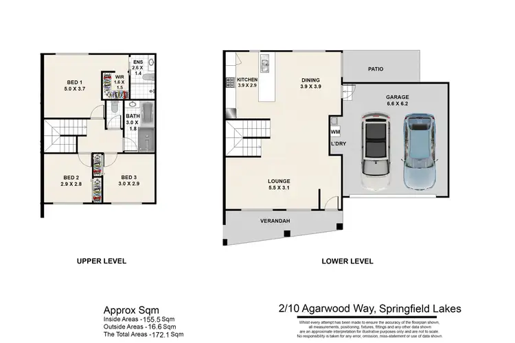 Floorplan of Homely semi-detached listing, 2/10 Agarwood Way, Springfield Lakes QLD 4300