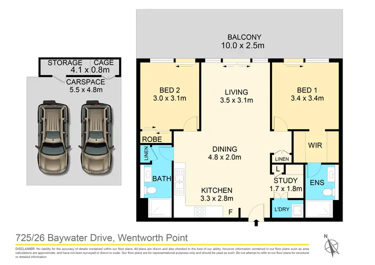 Floorplan of Homely apartment listing, 725/26 Baywater Drive, Wentworth Point NSW 2127