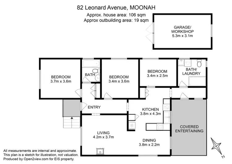Floorplan of Homely house listing, 82 Leonard Avenue, Moonah TAS 7009