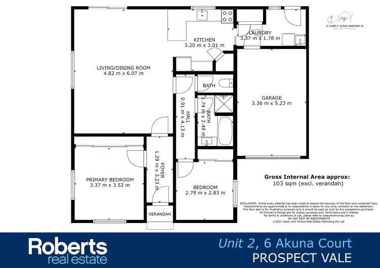 Floorplan of Homely unit listing, 2/6 Akuna Place, Prospect TAS 7250