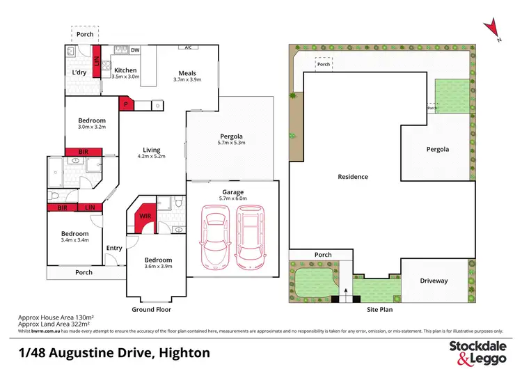 Floorplan of Homely townhouse listing, 1/48 Augustine Drive, Highton VIC 3216