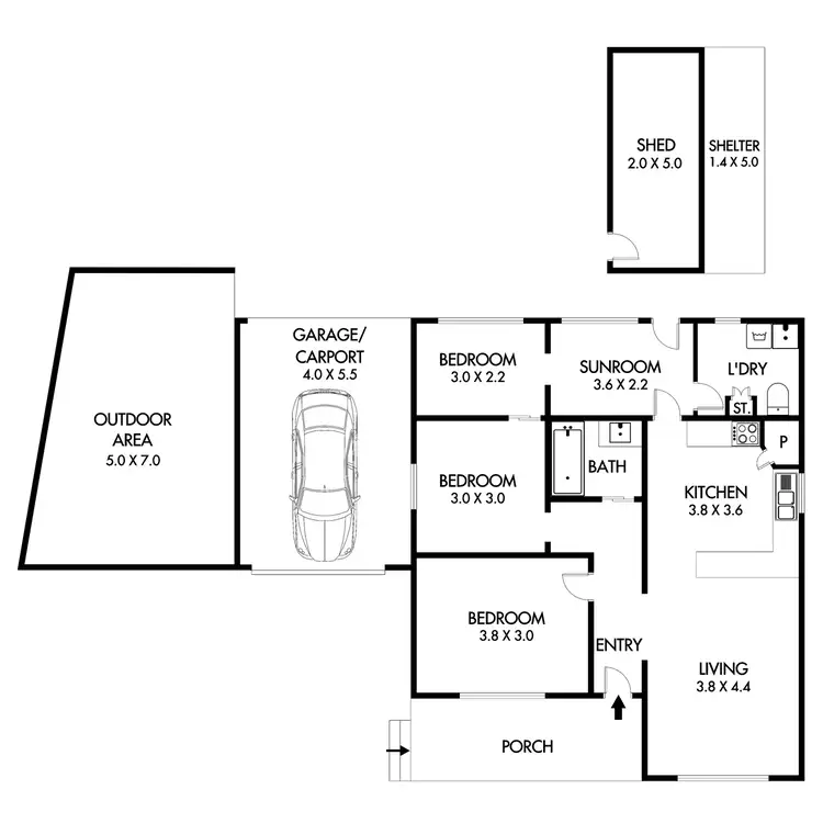 Floorplan of Homely house listing, 1/3 Tena Avenue, Horsham VIC 3400