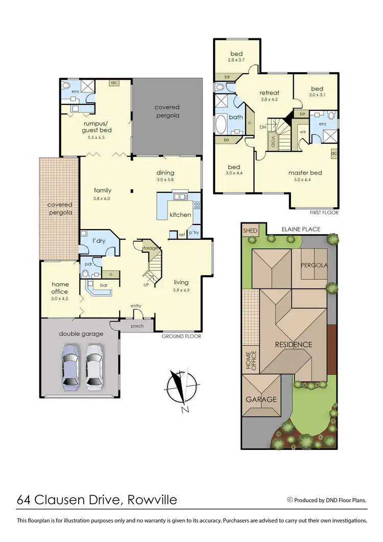 Floorplan of Homely house listing, 64 Clauscen Drive, Rowville VIC 3178