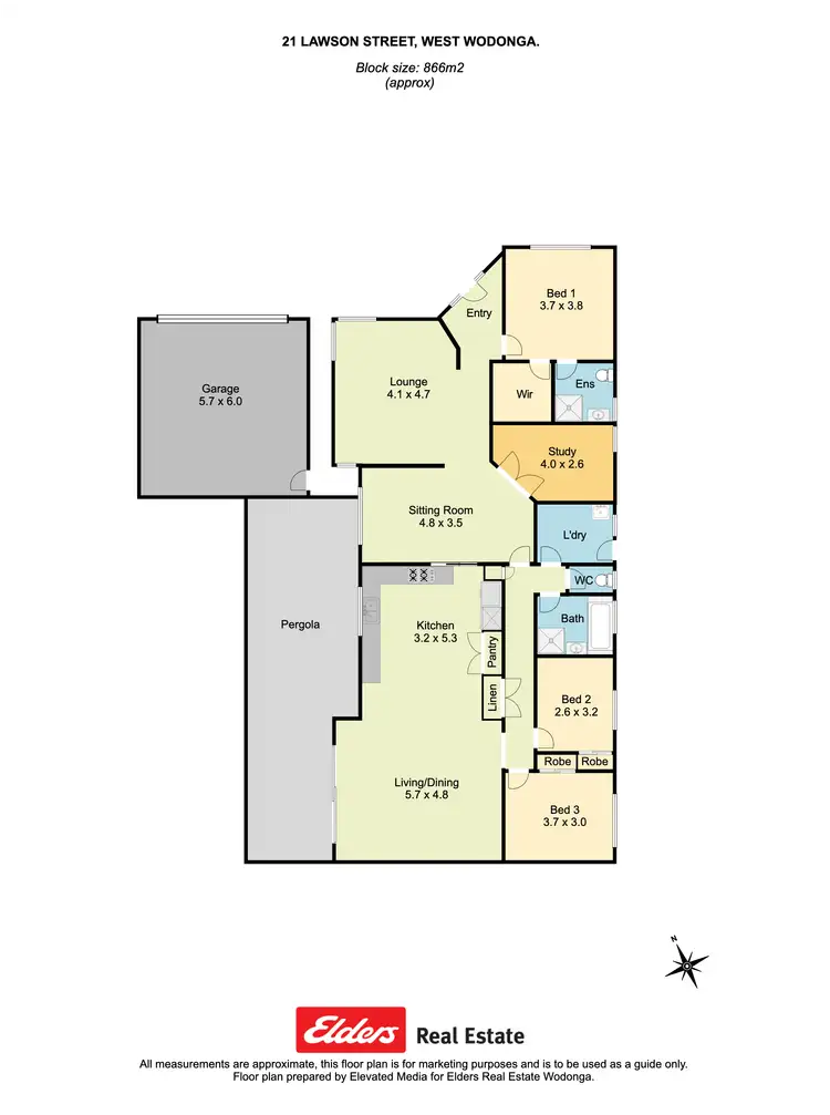 Floorplan of Homely house listing, 21 Lawson Street, Wodonga VIC 3690