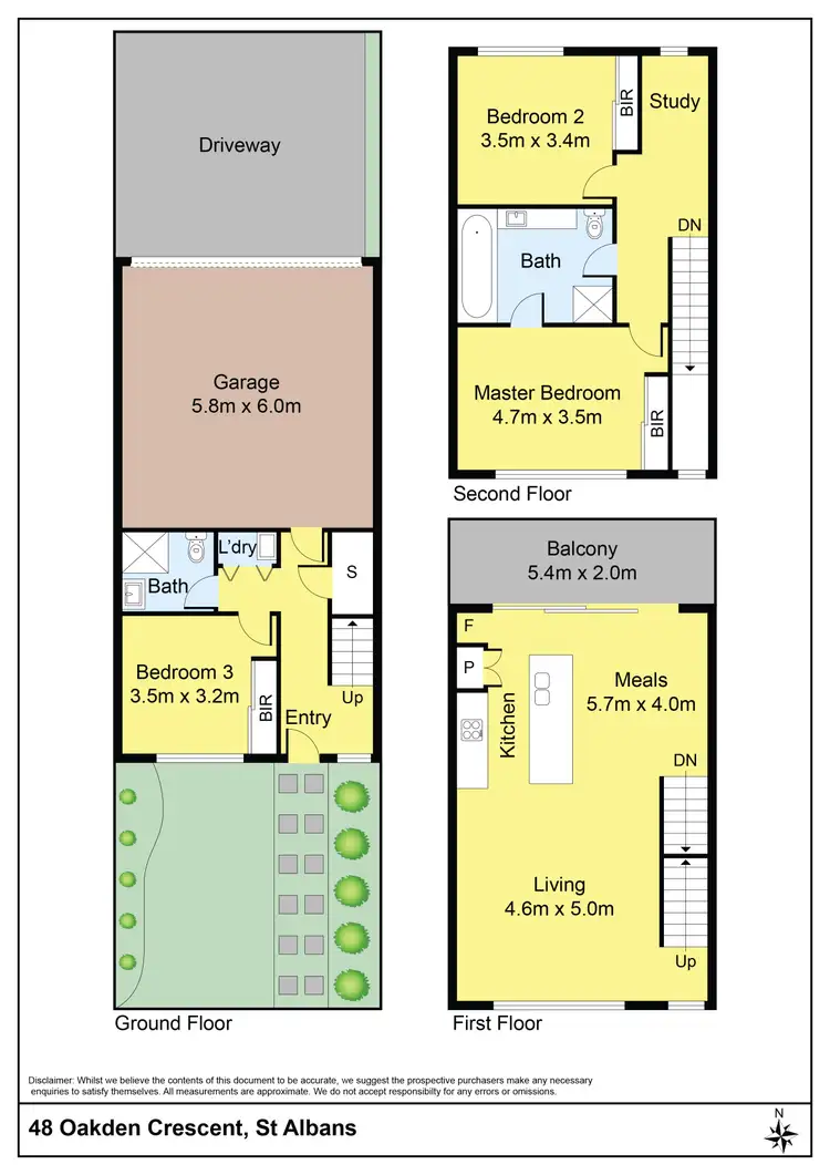 Floorplan of Homely townhouse listing, 48 Oakden Crescent, St Albans VIC 3021