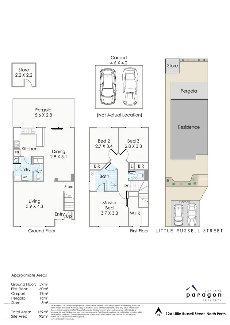 Floorplan of Homely townhouse listing, 12a Little Russell Street, North Perth WA 6006