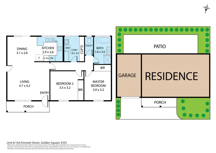 Floorplan of Homely house listing, 6/16A Emmett Street, Golden Square VIC 3555