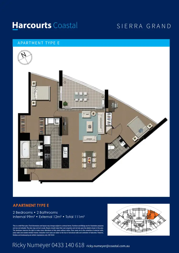 Floorplan of Homely apartment listing, 2105/22 Surf Parade, Broadbeach QLD 4218