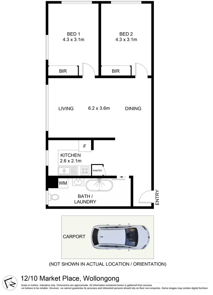 Floorplan of Homely apartment listing, 12/10 Market Place, Wollongong NSW 2500