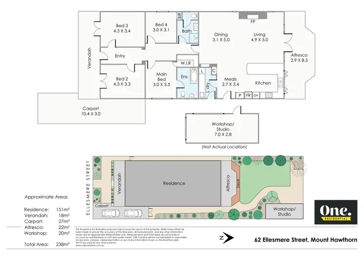 Floorplan of Homely house listing, 62 Ellesmere Street, Mount Hawthorn WA 6016